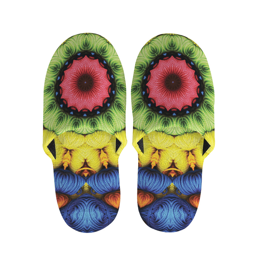 Colorful Kaleidoscope Print Slippers