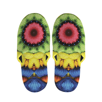 Colorful Kaleidoscope Print Slippers