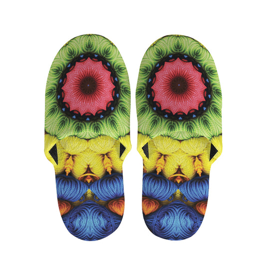 Colorful Kaleidoscope Print Slippers