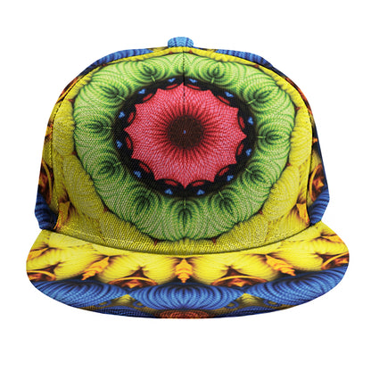 Colorful Kaleidoscope Print Snapback Cap
