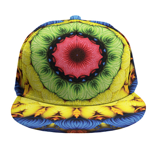 Colorful Kaleidoscope Print Snapback Cap