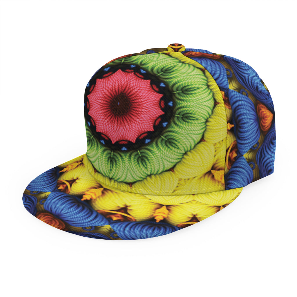 Colorful Kaleidoscope Print Snapback Cap