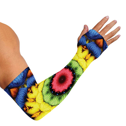 Colorful Kaleidoscope Print Sun Protection Arm Sleeves