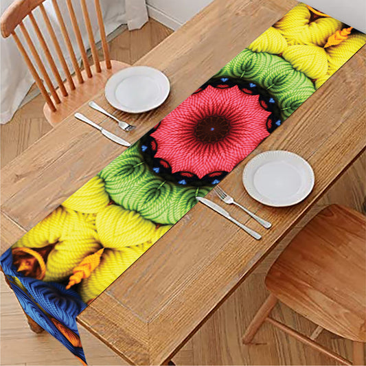 Colorful Kaleidoscope Print Table Runner