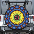 Colorful Kaleidoscope Print Tire Cover With Camera Hole
