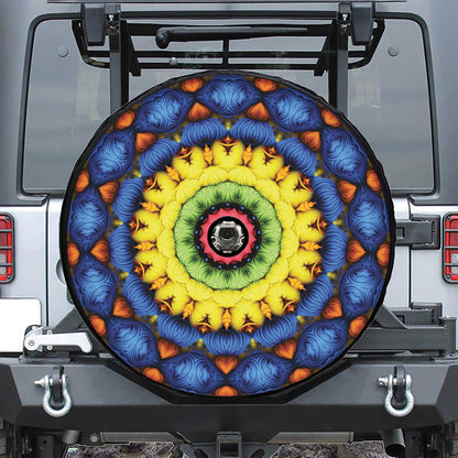 Colorful Kaleidoscope Print Tire Cover With Camera Hole