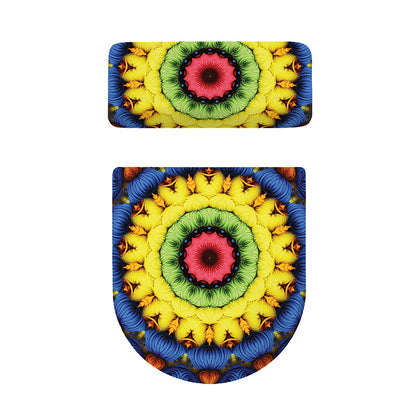 Colorful Kaleidoscope Print Toilet Lid And Tank Cover Set