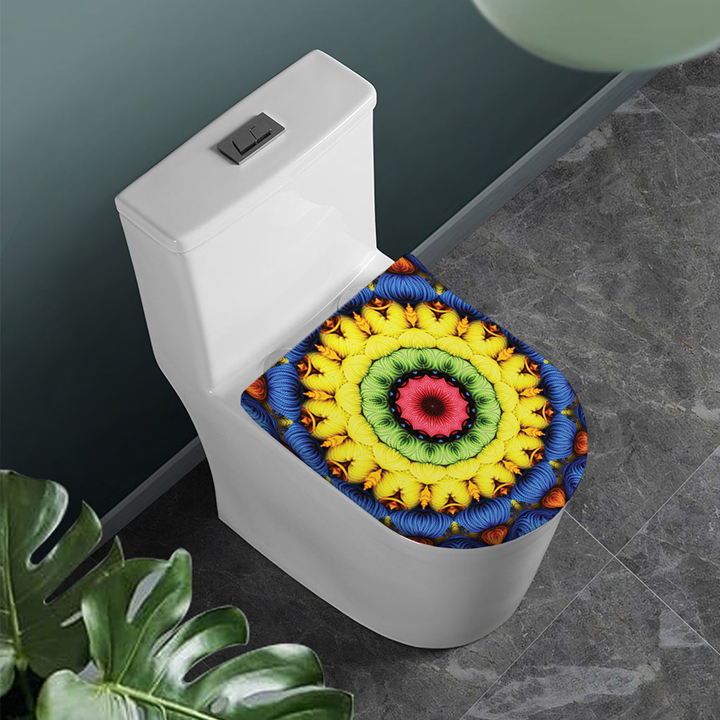 Colorful Kaleidoscope Print Toilet Lid Cover