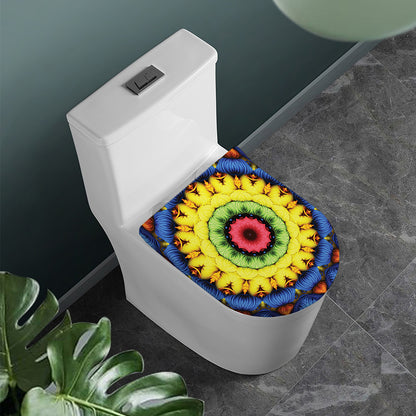 Colorful Kaleidoscope Print Toilet Lid Cover