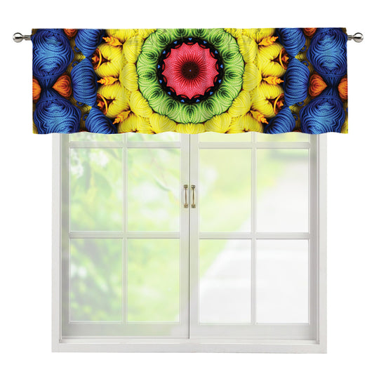 Colorful Kaleidoscope Print Window Valance