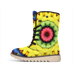Colorful Kaleidoscope Print Winter Boots
