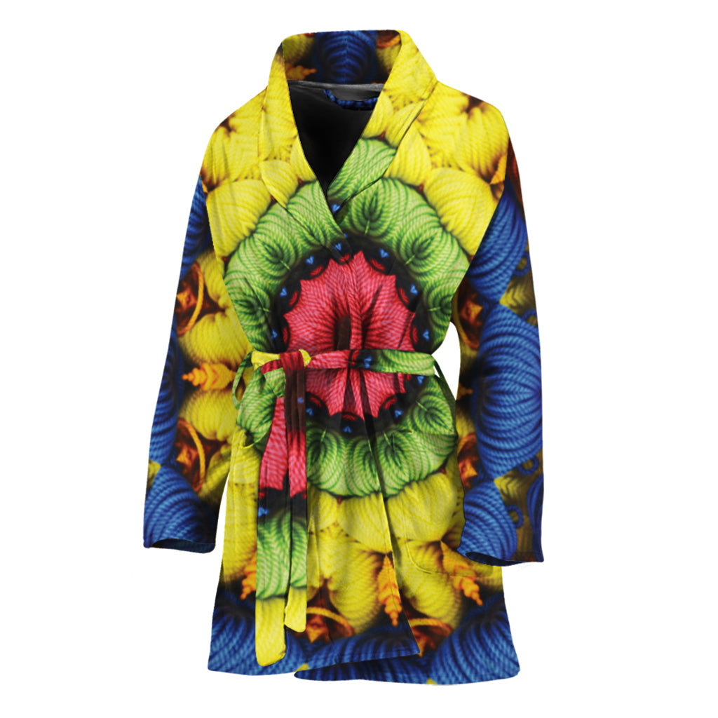 Colorful Kaleidoscope Print Women's Bathrobe