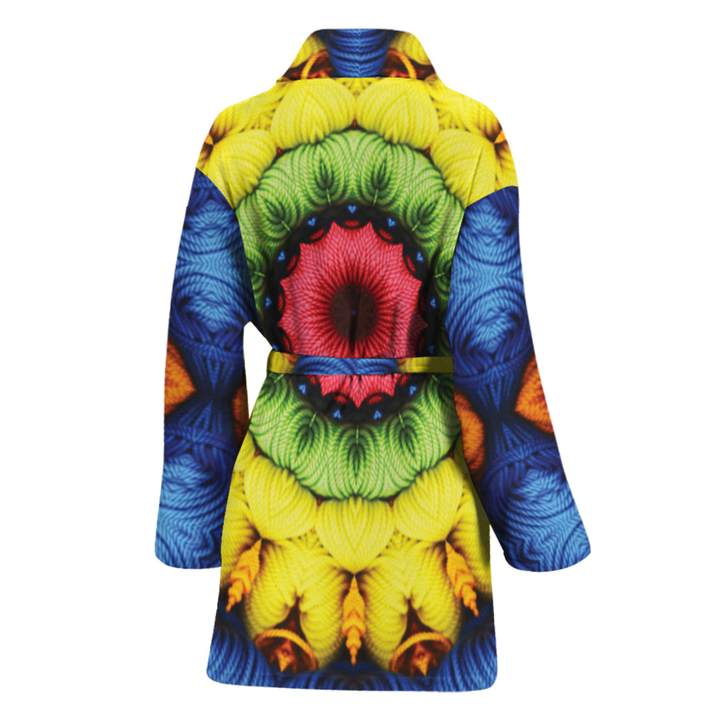 Colorful Kaleidoscope Print Women's Bathrobe