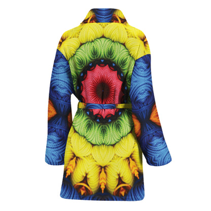 Colorful Kaleidoscope Print Women's Bathrobe