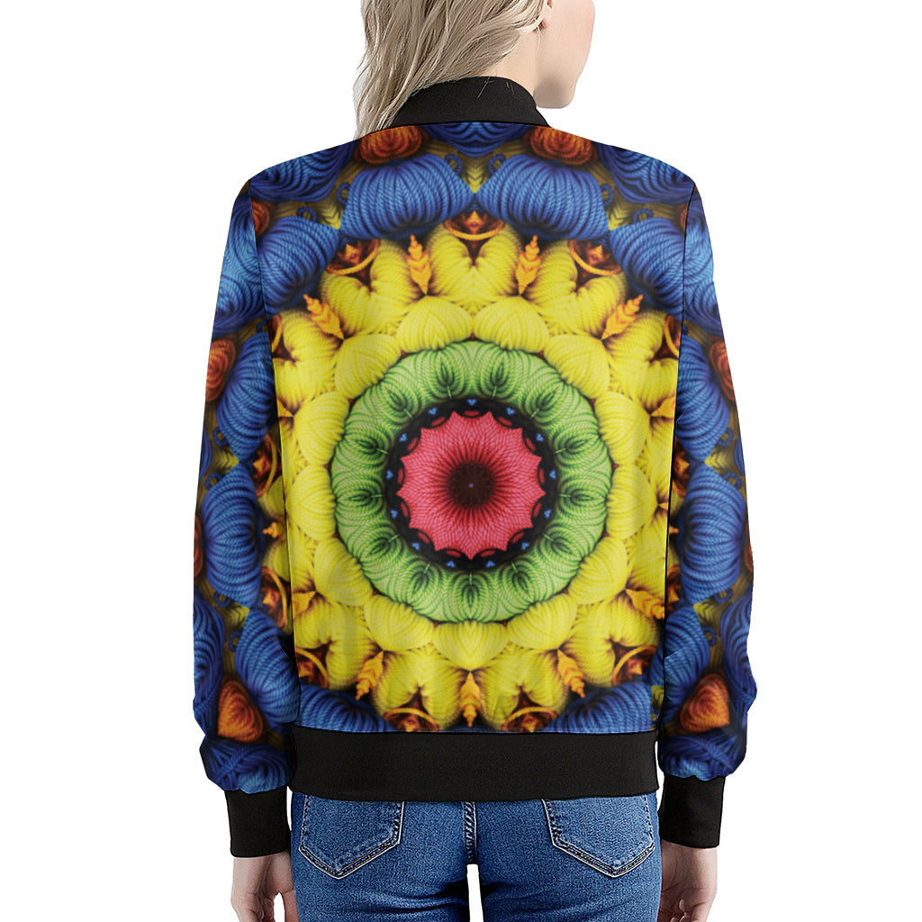 Colorful Kaleidoscope Print Women's Bomber Jacket