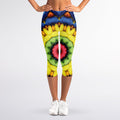 Colorful Kaleidoscope Print Women's Capri Leggings