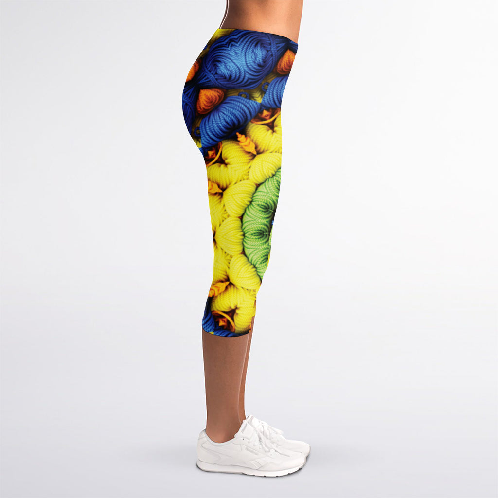 Colorful Kaleidoscope Print Women's Capri Leggings