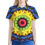 Colorful Kaleidoscope Print Women's Polo Shirt