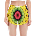 Colorful Kaleidoscope Print Women's Split Running Shorts