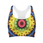 Colorful Kaleidoscope Print Women's Sports Bra