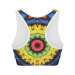 Colorful Kaleidoscope Print Women's Sports Bra