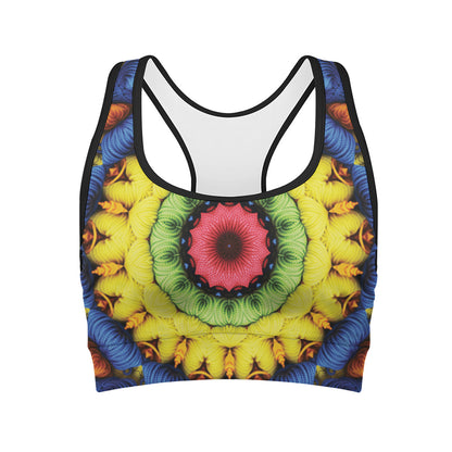 Colorful Kaleidoscope Print Women's Sports Bra