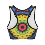 Colorful Kaleidoscope Print Women's Sports Bra