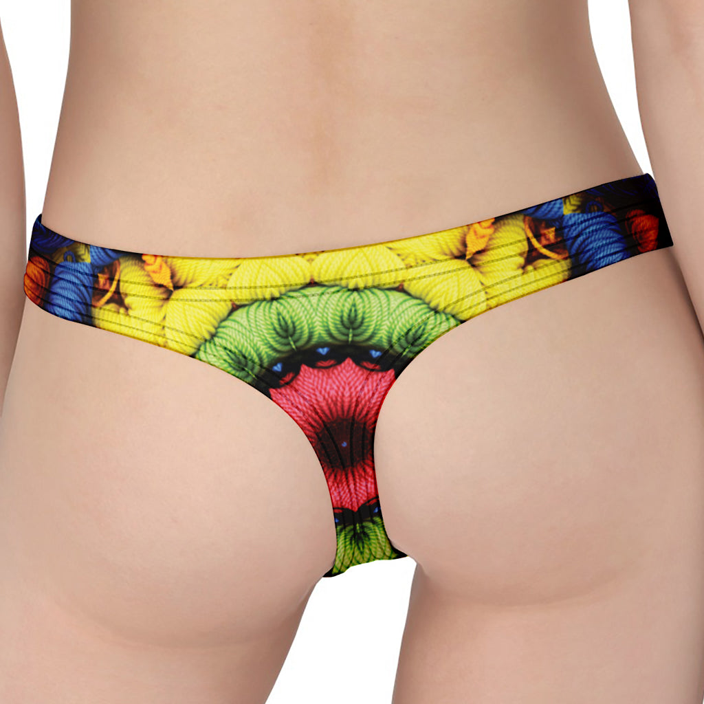 Colorful Kaleidoscope Print Women's Thong