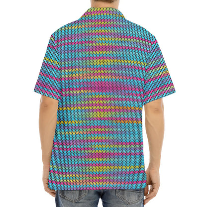 Colorful Knitted Pattern Print Aloha Shirt