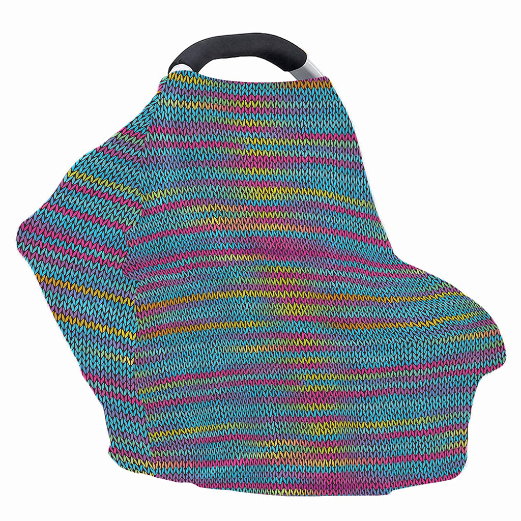 Colorful Knitted Pattern Print Baby Seat Cover