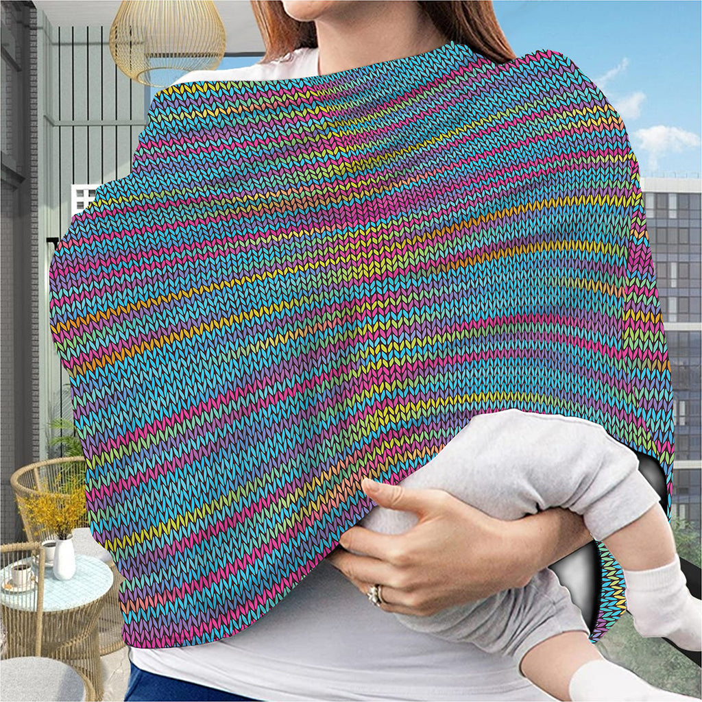 Colorful Knitted Pattern Print Baby Seat Cover
