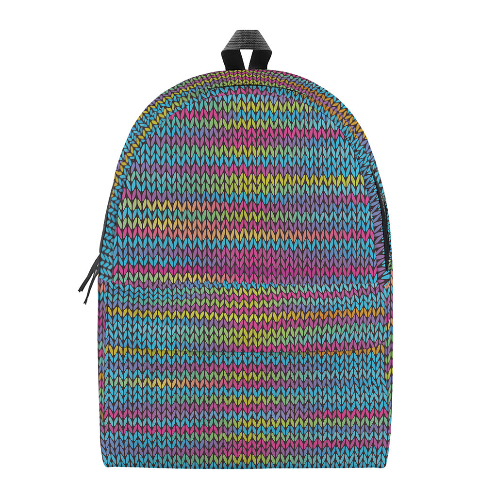 Colorful Knitted Pattern Print Backpack