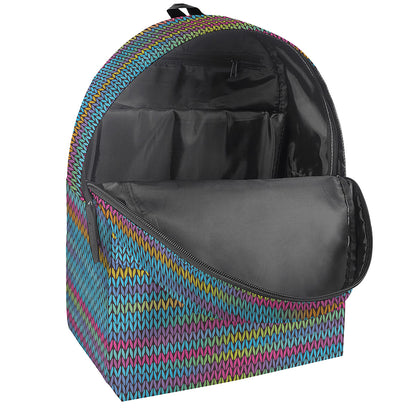 Colorful Knitted Pattern Print Backpack