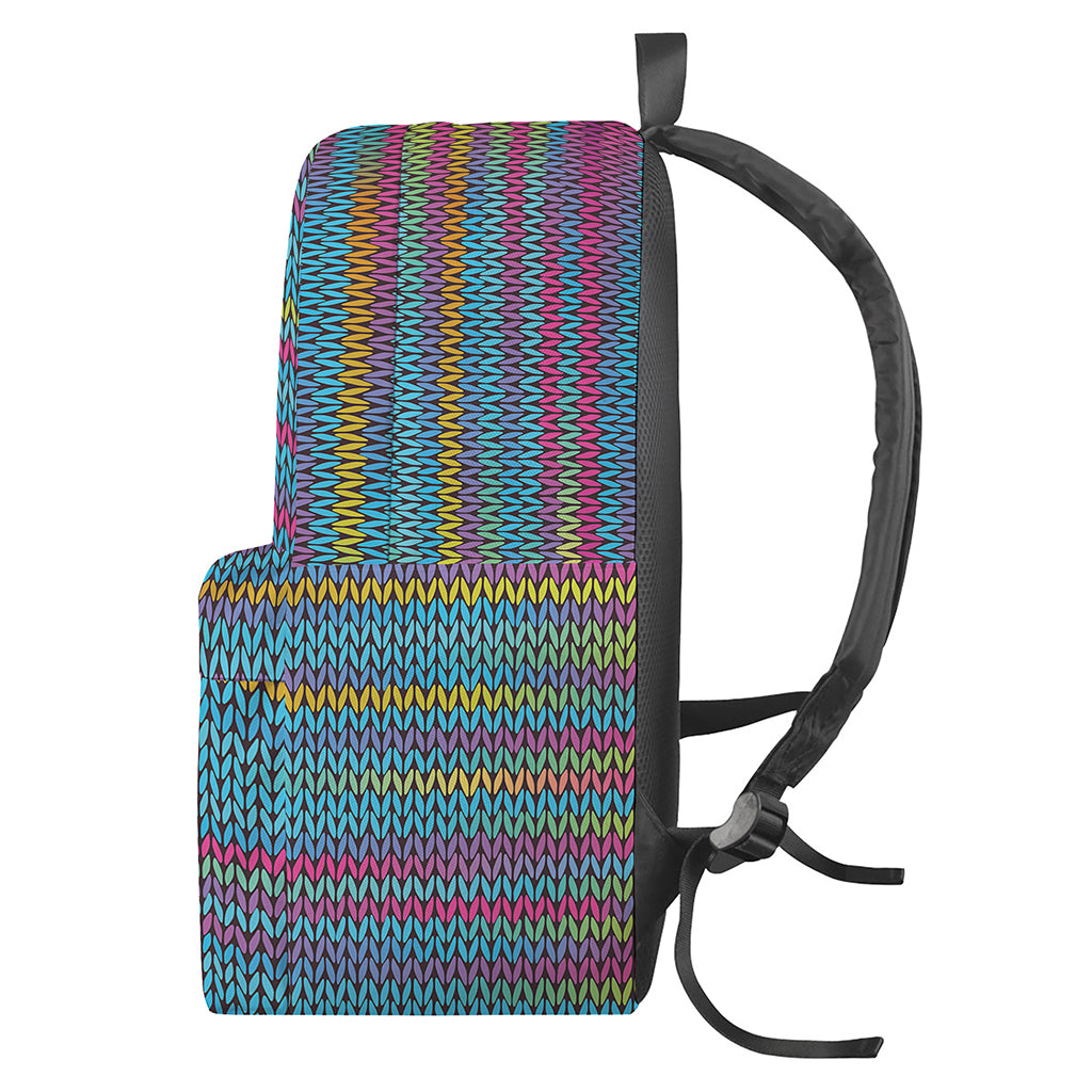Colorful Knitted Pattern Print Backpack