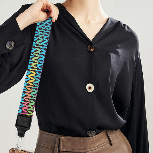 Colorful Knitted Pattern Print Bag Strap