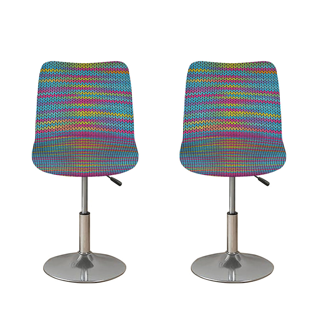 Colorful Knitted Pattern Print Bar Stool Covers
