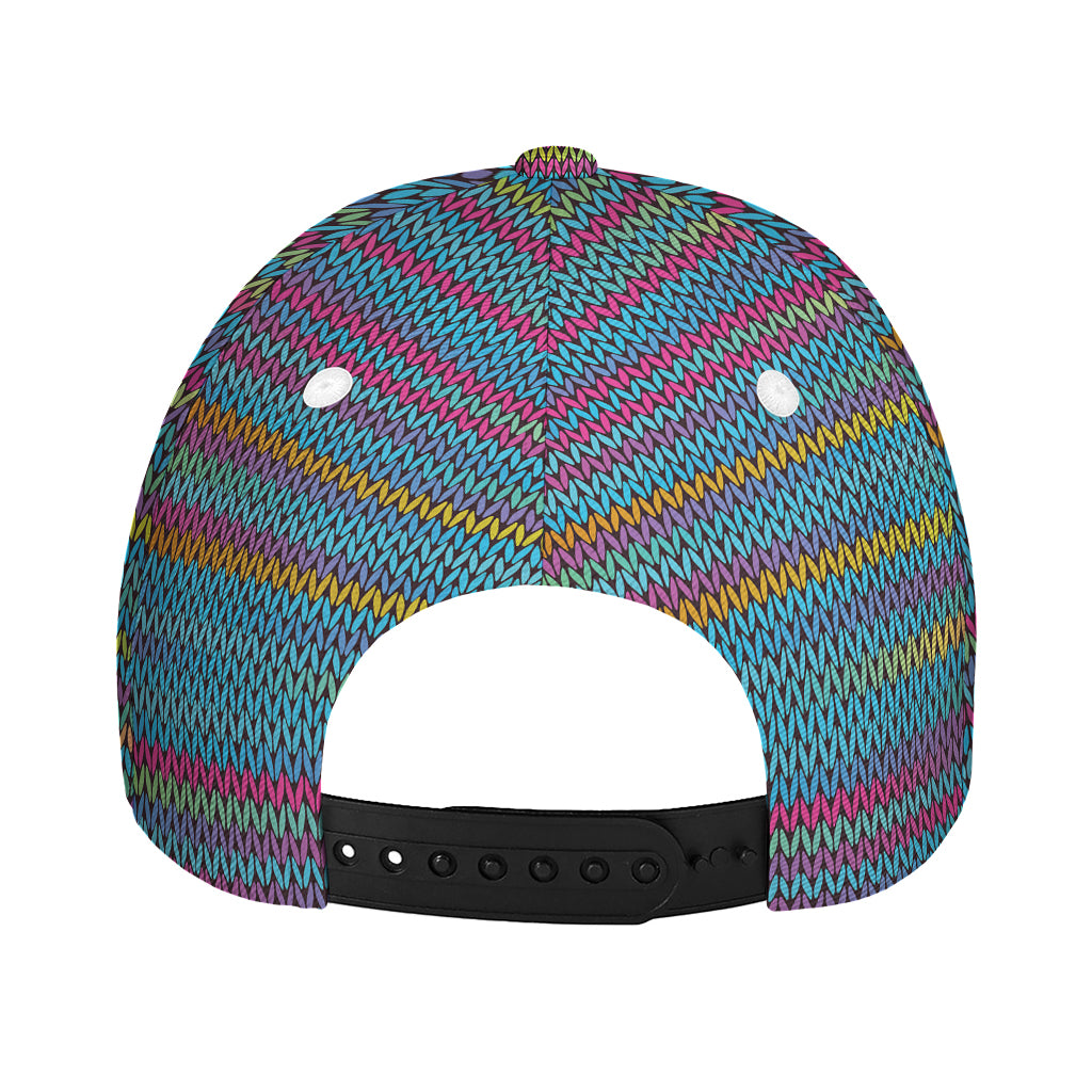 Colorful Knitted Pattern Print Baseball Cap