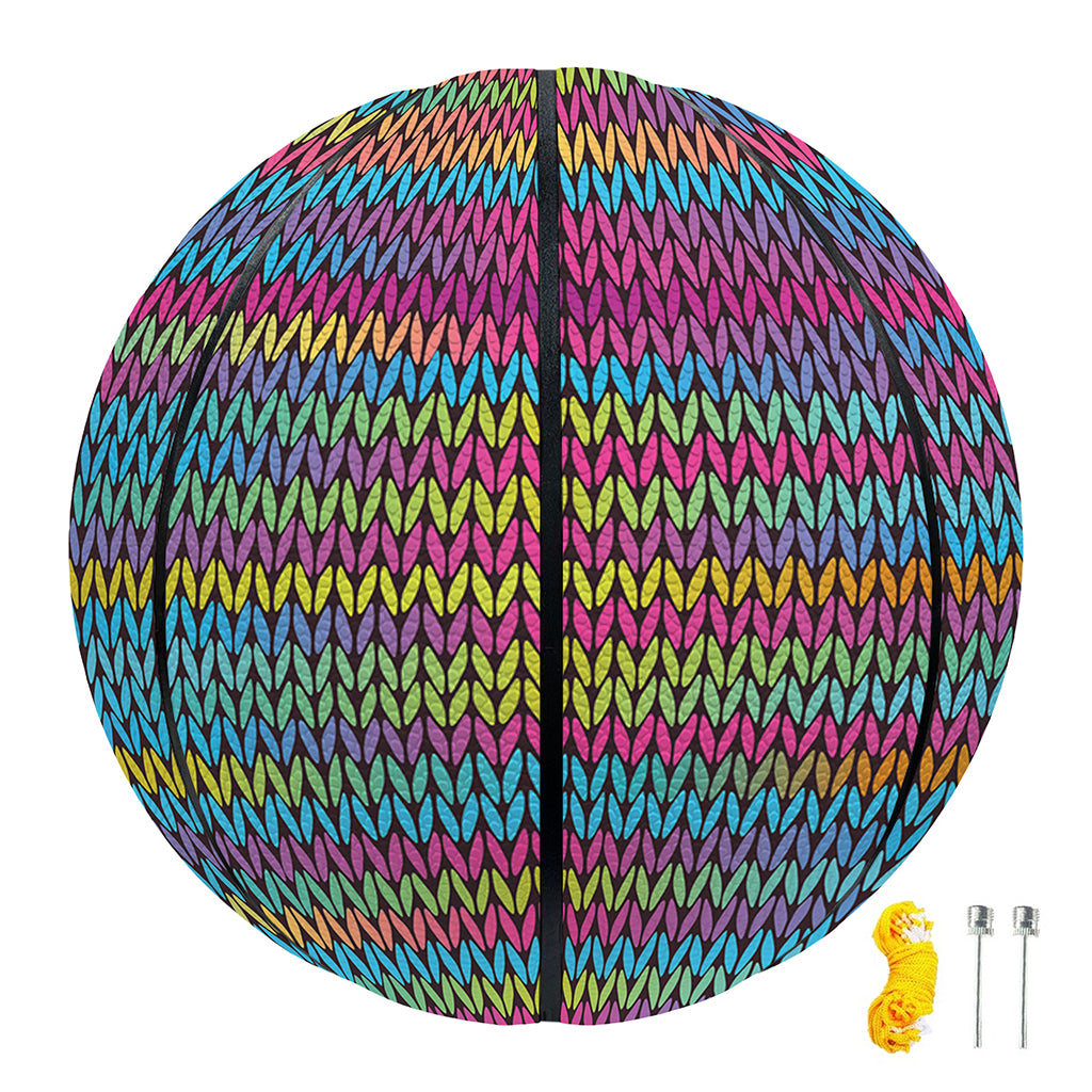 Colorful Knitted Pattern Print Basketball