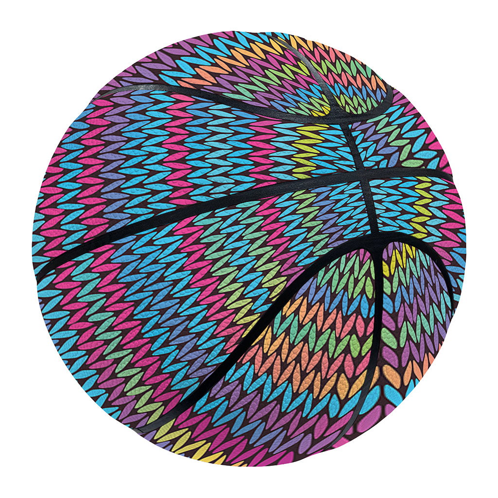 Colorful Knitted Pattern Print Basketball