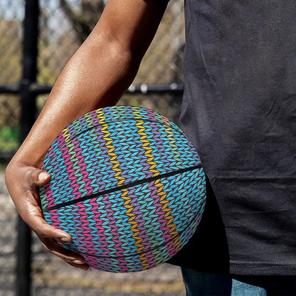 Colorful Knitted Pattern Print Basketball