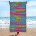 Colorful Knitted Pattern Print Beach Towel