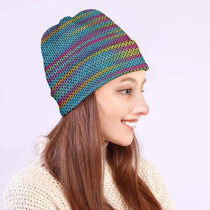 Colorful Knitted Pattern Print Beanie