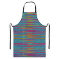 Colorful Knitted Pattern Print Bib Apron With Pocket