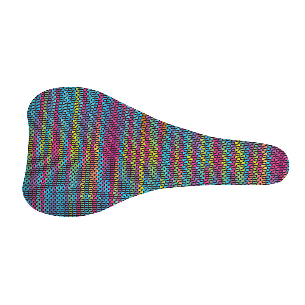 Colorful Knitted Pattern Print Bicycle Seat Cover