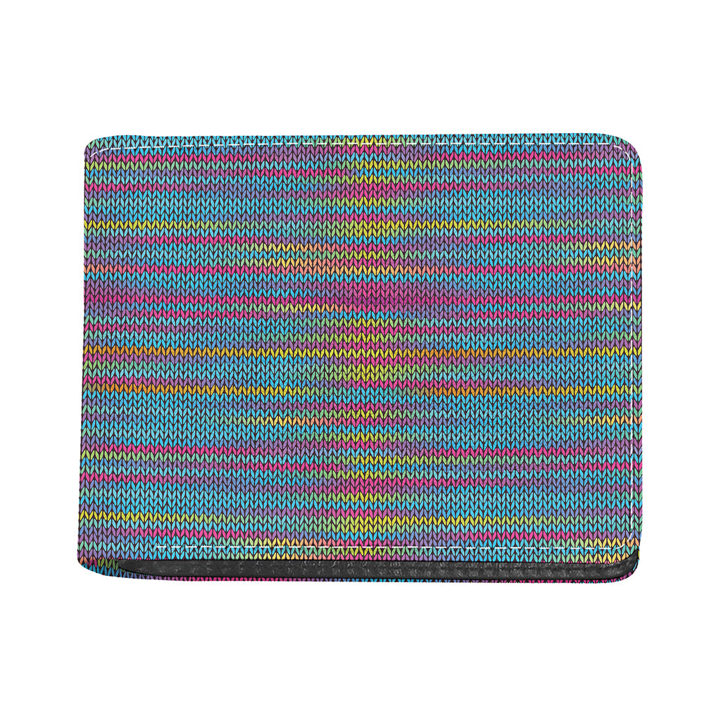 Colorful Knitted Pattern Print Bifold Wallet
