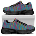 Colorful Knitted Pattern Print Black Chunky Shoes