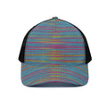 Colorful Knitted Pattern Print Black Mesh Trucker Hat