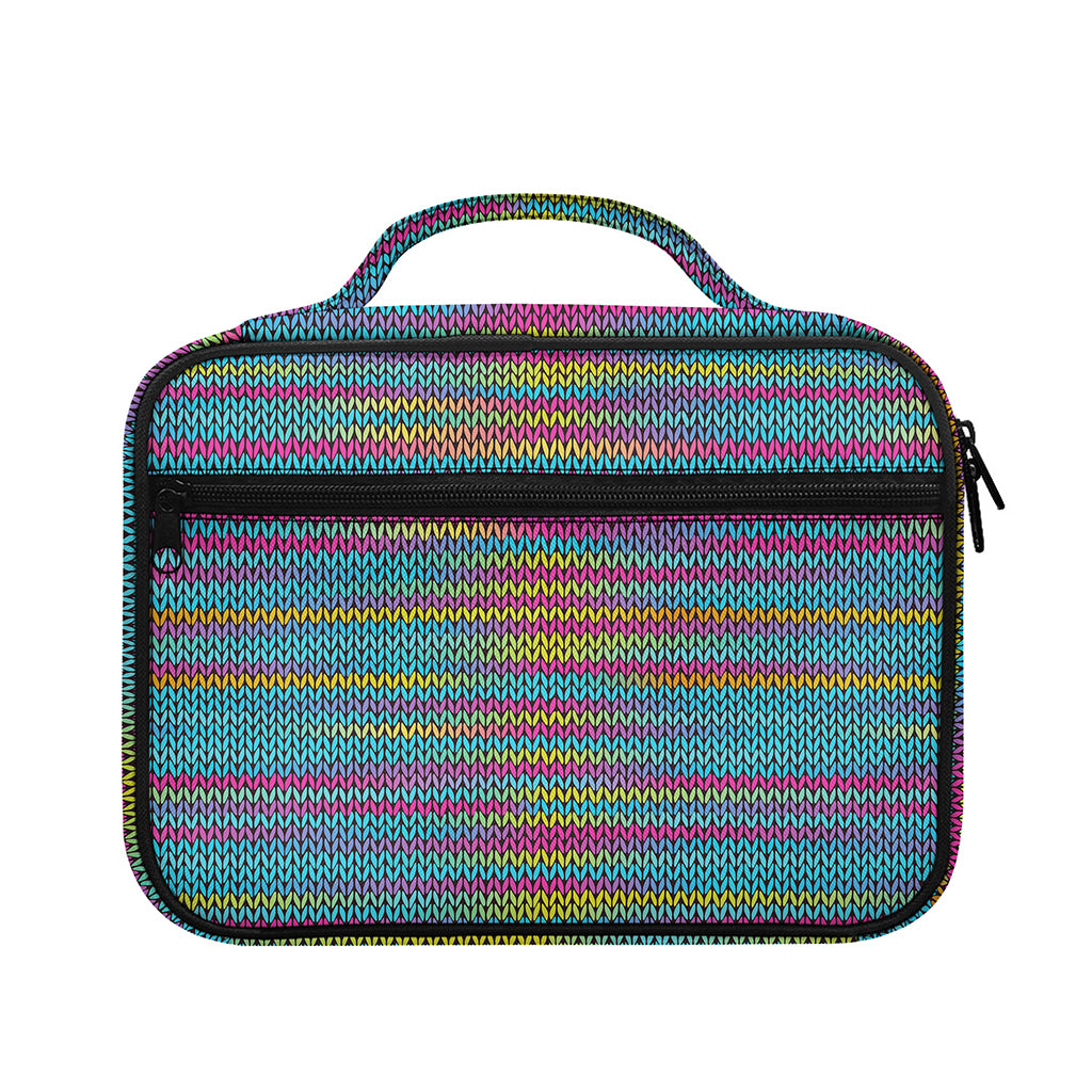 Colorful Knitted Pattern Print Briefcase Bible Bag