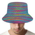 Colorful Knitted Pattern Print Bucket Hat