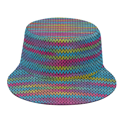 Colorful Knitted Pattern Print Bucket Hat
